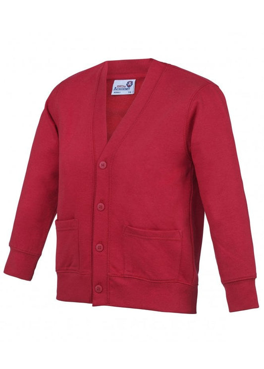 School Button Up Cardigan Sweatshirt Unisex Red/Purple